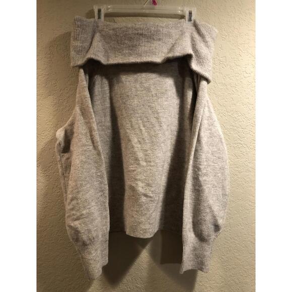 H&M Beige Off The Shoulder Knit Sweater Size L - Picture 1 of 3